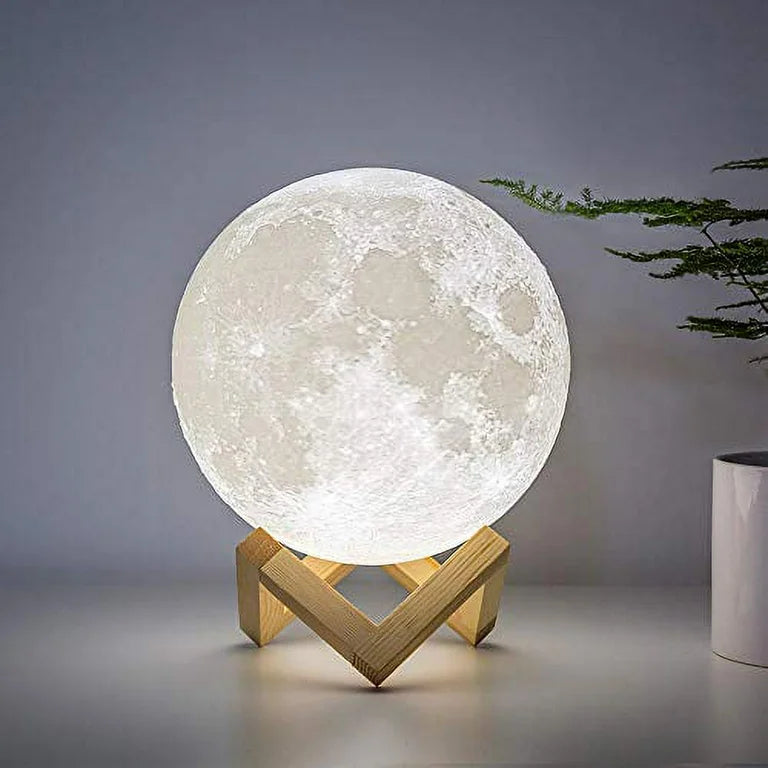 LED Moon Light with Wooden holder White Light