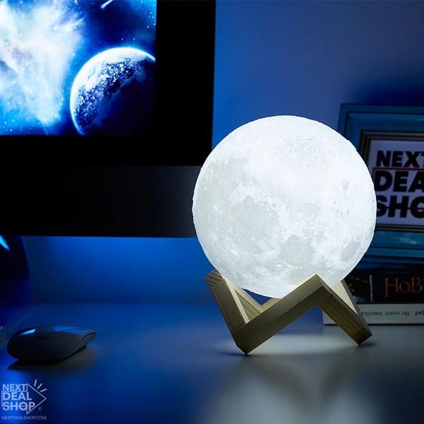 LED Moon Light with Wooden holder White Light