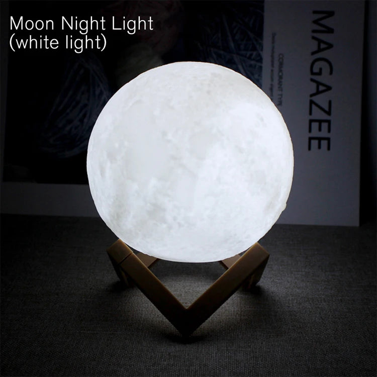 LED Moon Light with Wooden holder White Light